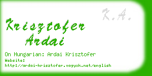 krisztofer ardai business card